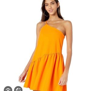 Susana Monaco Vibrant Orange One-Shoulder Dress